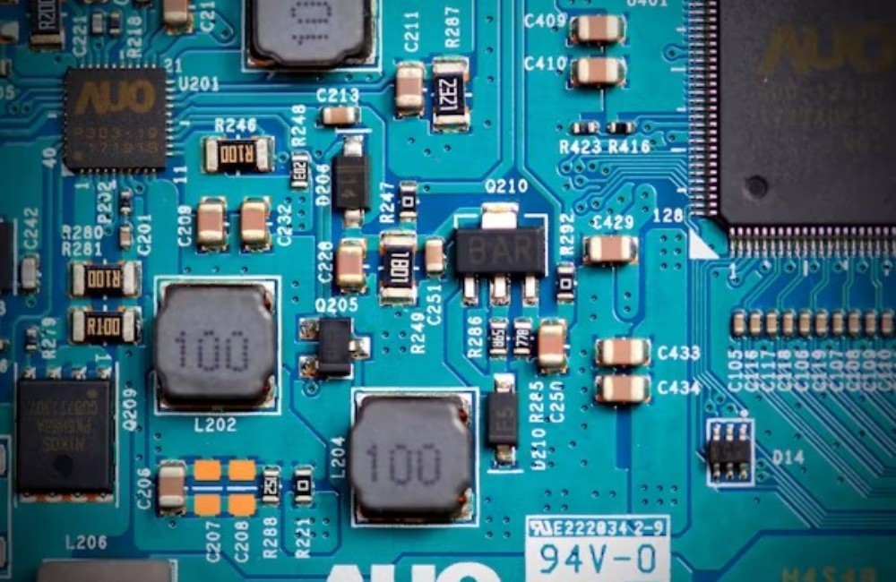 Location of the BIOS chip on an opened laptop motherboard